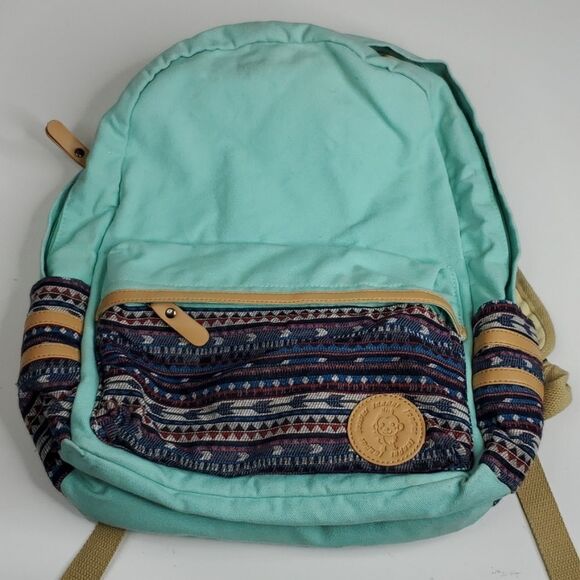 LEAPER SOUTHWEST MINT GREEN ASIAN JAPAN LAPTOP COMPUTER TRAVEL BACKPACK - Picture 1 of 5